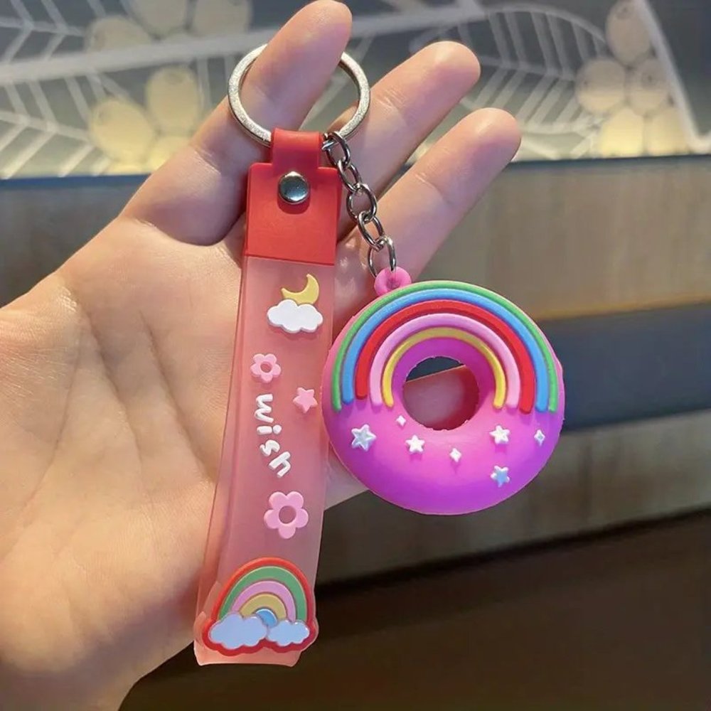 ⭐️NWT Purple Donut Bracelet Bag Charm Keychain